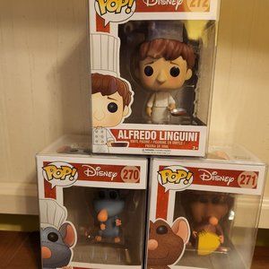Funko Pop Disney Ratatouille Remy, Emile, Alfredo Linguini COMPLETE SET, VAULTED